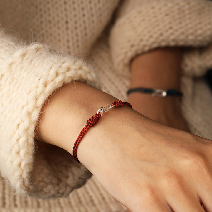 Buddha Stones 925 Sterling Silver Hook Design Red String Strength Colorful Bracelet - image 22