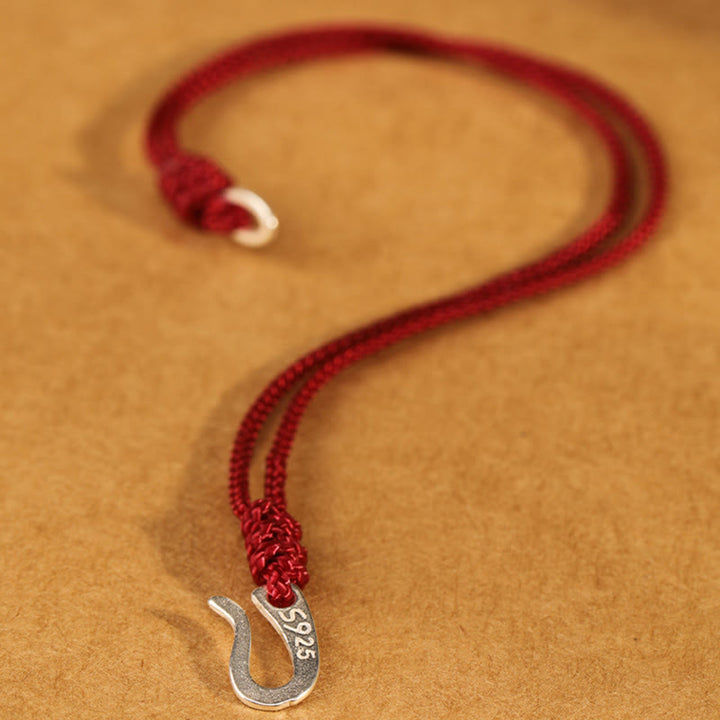 Buddha Stones 925 Sterling Silver Hook Design Red String Strength Colorful Bracelet - image 2