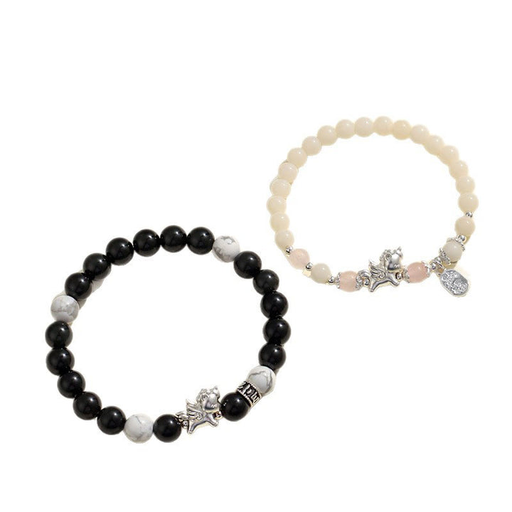 Buddha Stones 999 Sterling Silver Year Of The Horse Natural Black Obsidian Bodhi Seed Strength Bracelet - image 15