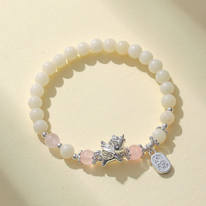 Buddha Stones 999 Sterling Silver Year Of The Horse Natural Black Obsidian Bodhi Seed Strength Bracelet - image 9