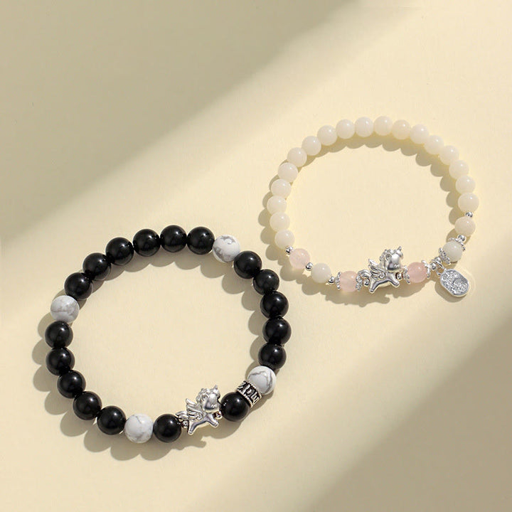 Buddha Stones 999 Sterling Silver Year Of The Horse Natural Black Obsidian Bodhi Seed Strength Bracelet - image 14