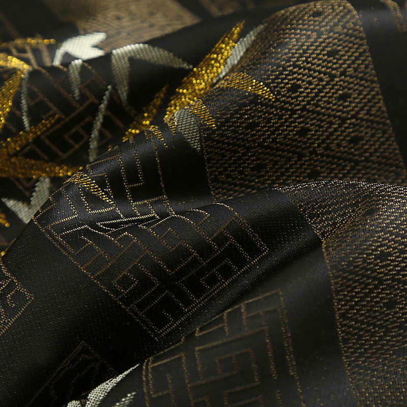 Buddha Stones Golden Bamboo Jacquard Frog-Button Long Sleeve Men's Jacket With Pockets - image 12