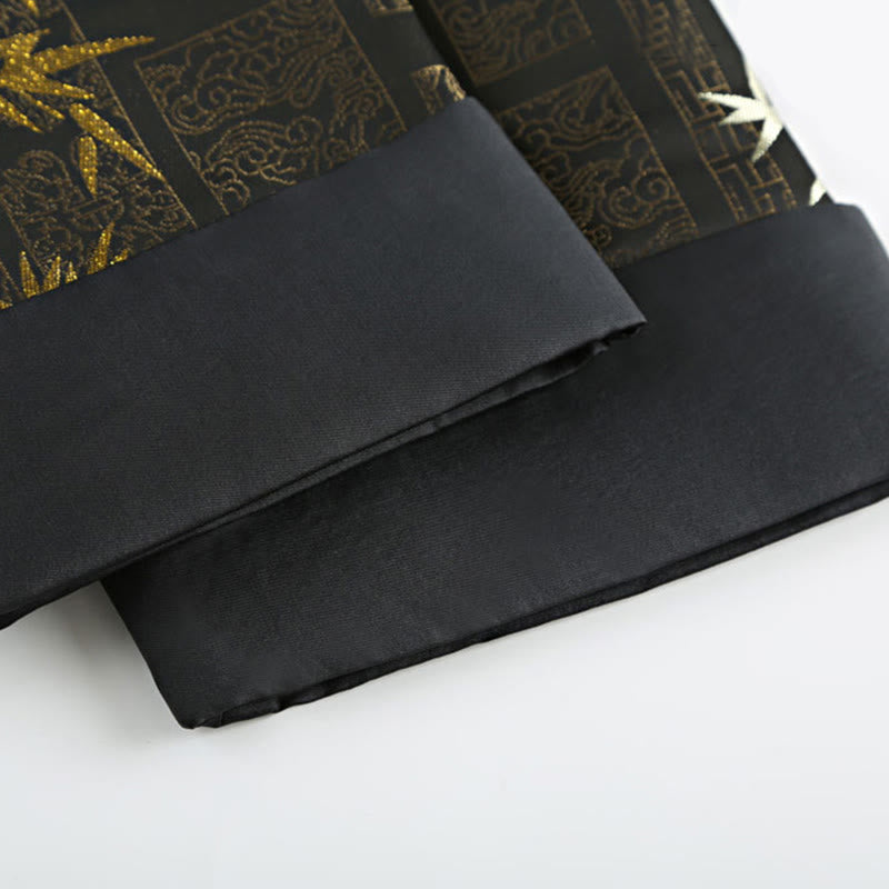 Buddha Stones Golden Bamboo Jacquard Frog-Button Long Sleeve Men's Jacket With Pockets - image 10