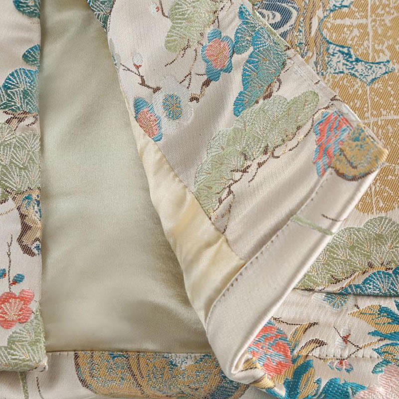 Buddha Stones Mandarin Duck Peony Flower Frog-Button Long Sleeve Men's Jacket With Pockets - image 6