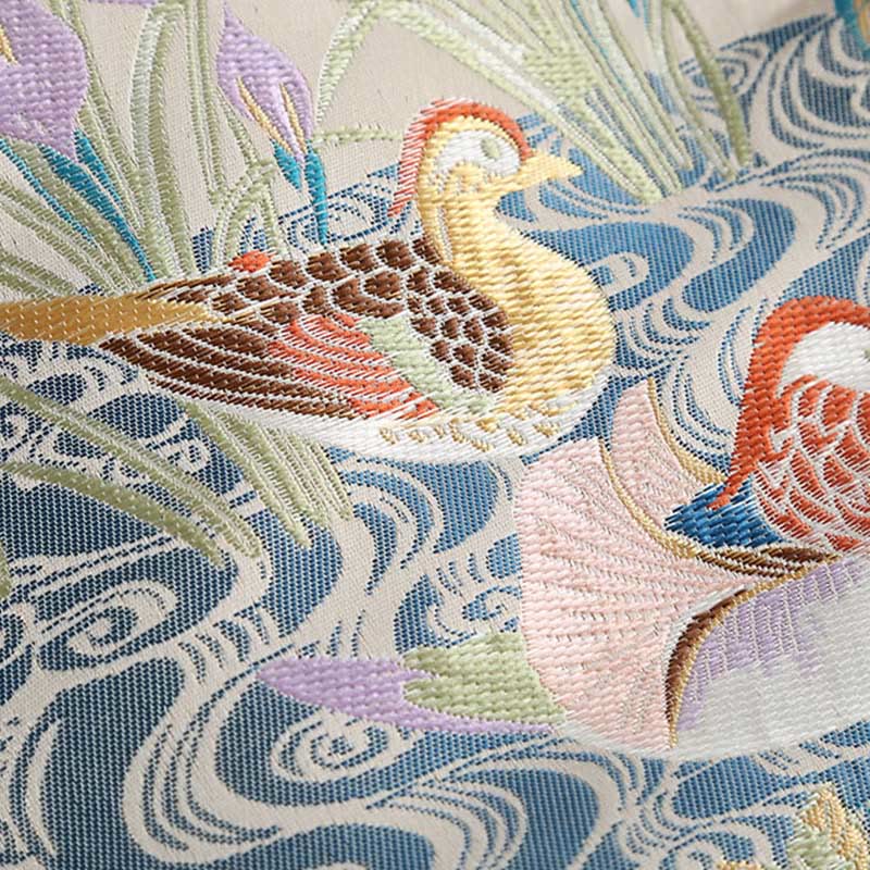 Buddha Stones Mandarin Duck Peony Flower Frog-Button Long Sleeve Men's Jacket With Pockets - image 8