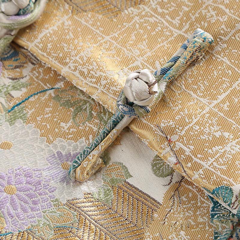 Buddha Stones Mandarin Duck Peony Flower Frog-Button Long Sleeve Men's Jacket With Pockets - image 11