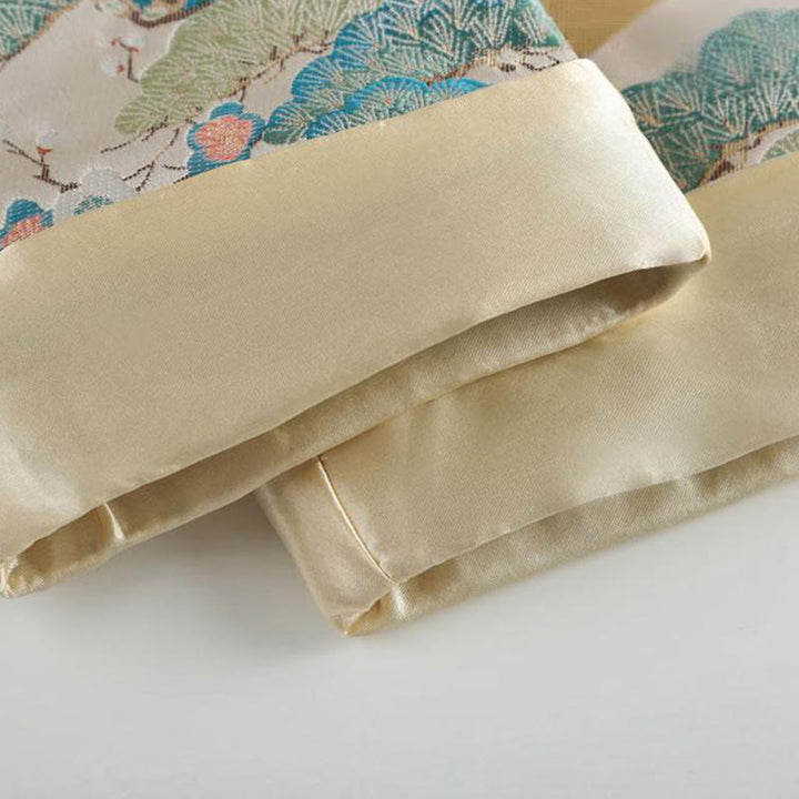 Buddha Stones Mandarin Duck Peony Flower Frog-Button Long Sleeve Men's Jacket With Pockets - image 12