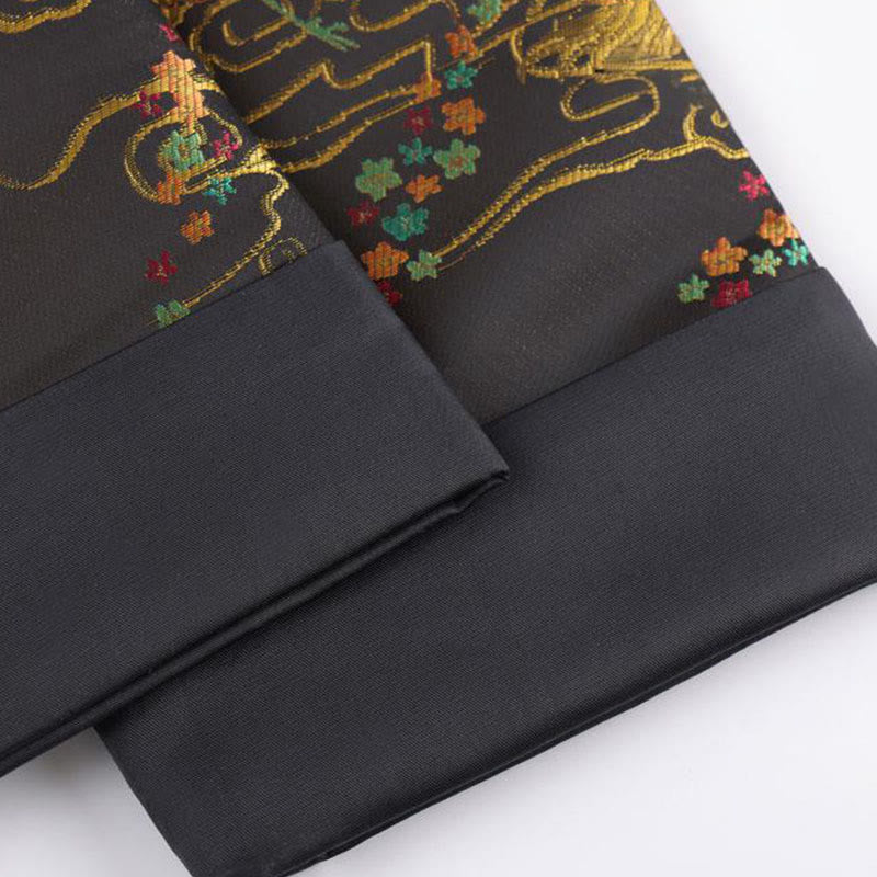 Buddha Stones Colorful Phoenix Auspicious Clouds Frog-Button Long Sleeve Men's Jacket With Pockets - image 8