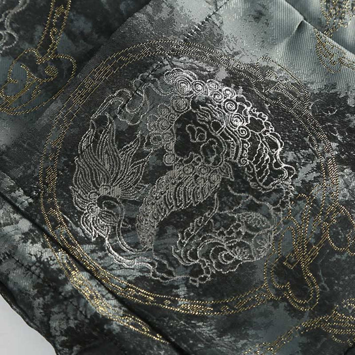 Buddha Stones Kirin Mountains Frog-Button Long Sleeve Men's Jacket With Pockets - image 9