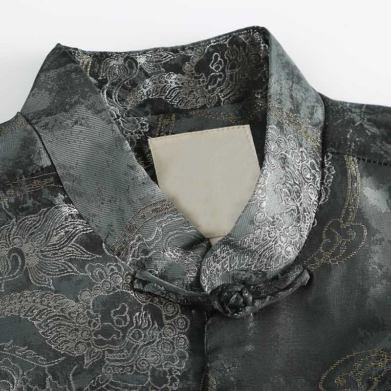 Buddha Stones Kirin Mountains Frog-Button Long Sleeve Men's Jacket With Pockets - image 3