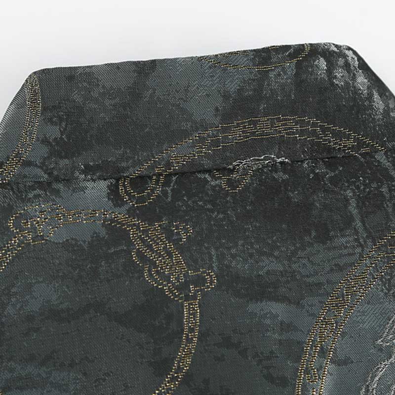 Buddha Stones Kirin Mountains Frog-Button Long Sleeve Men's Jacket With Pockets - image 4