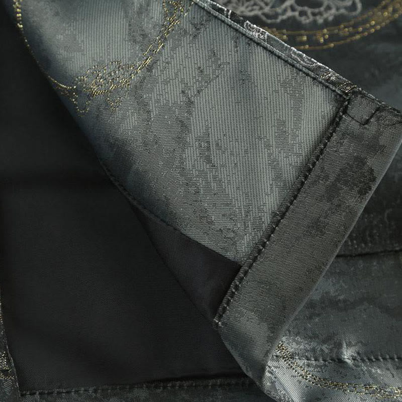 Buddha Stones Kirin Mountains Frog-Button Long Sleeve Men's Jacket With Pockets - image 8