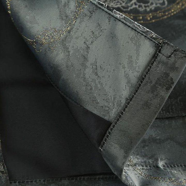 Buddha Stones Kirin Mountains Frog-Button Long Sleeve Men's Jacket With Pockets - image 8