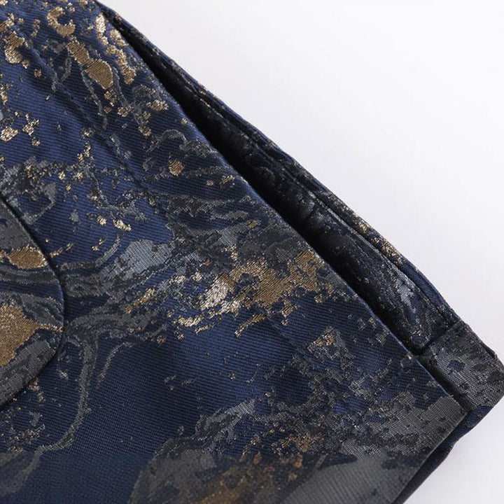 Buddha Stones Blue Flowing Water Mountains Frog-Button Long Sleeve Men's Jacket With Pockets - image 9