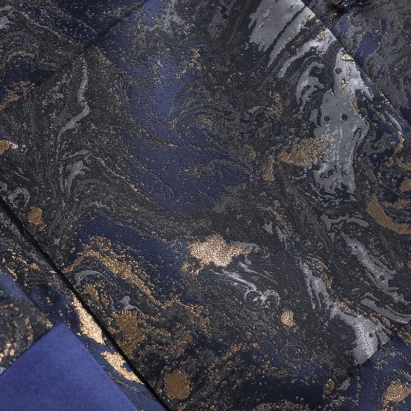 Buddha Stones Blue Flowing Water Mountains Frog-Button Long Sleeve Men's Jacket With Pockets - image 8