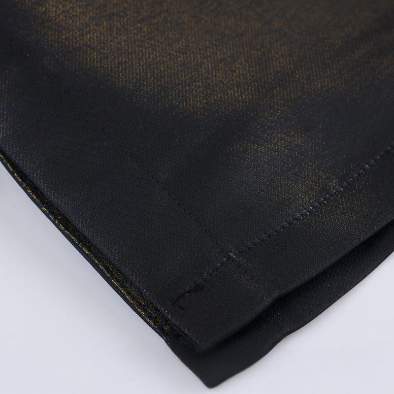 Buddha Stones Golden Desert Blue Flowers Frog-Button Long Sleeve Men's Jacket With Pockets - image 10