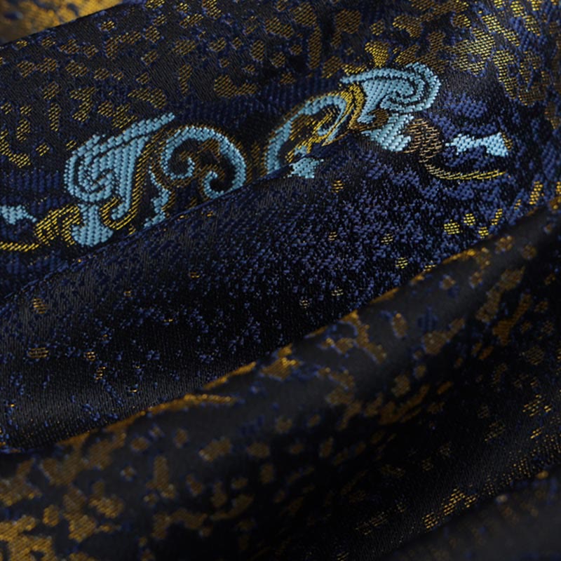 Buddha Stones Golden Desert Blue Flowers Frog-Button Long Sleeve Men's Jacket With Pockets - image 14