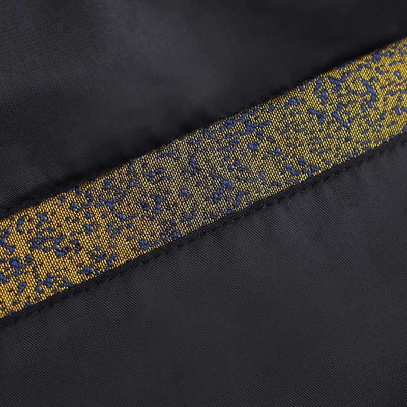 Buddha Stones Golden Desert Blue Flowers Frog-Button Long Sleeve Men's Jacket With Pockets - image 12