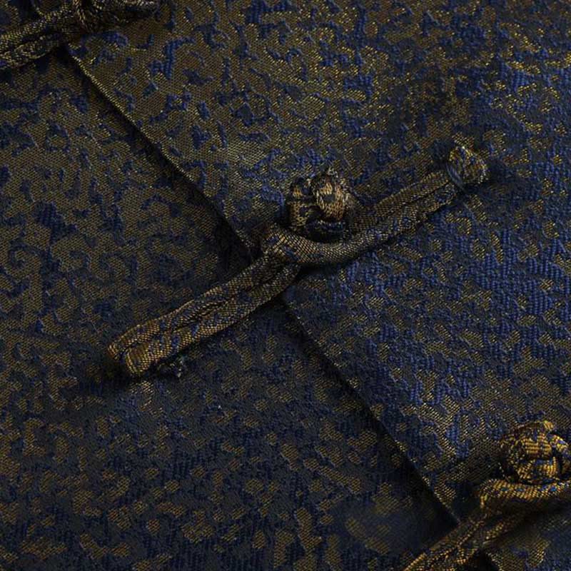 Buddha Stones Golden Desert Blue Flowers Frog-Button Long Sleeve Men's Jacket With Pockets - image 8