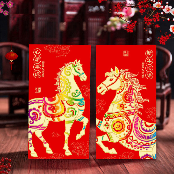 Buddha Stones 6Pcs Chinese Red Envelope Year of the Horse Lucky Money Envelopes 2026 New Year - image 10