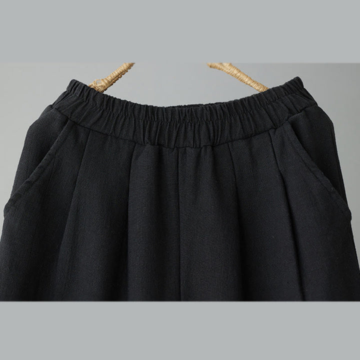 Buddha Stones Winter Women's Cotton Thermal Fleece-Lined Ankle-Length Pants With Pockets - image 8