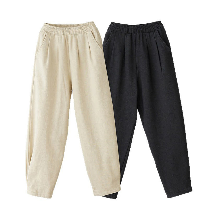 Buddha Stones Winter Women's Cotton Thermal Fleece-Lined Ankle-Length Pants With Pockets - image 12