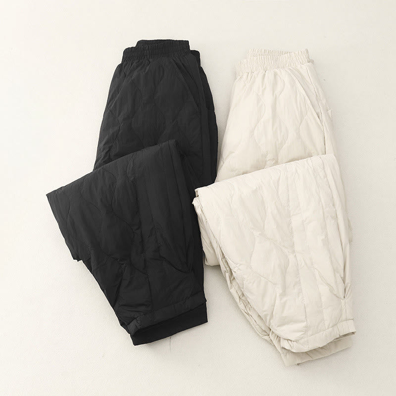 Buddha Stones Winter Solid Color Women's Cotton Thermal Pants With Pockets - image 12