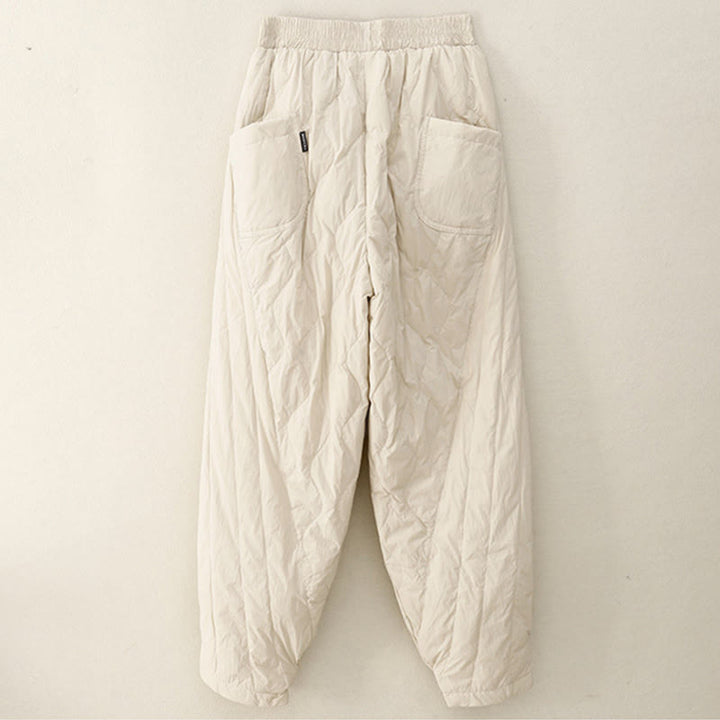 Buddha Stones Winter Solid Color Women's Cotton Thermal Pants With Pockets - image 1