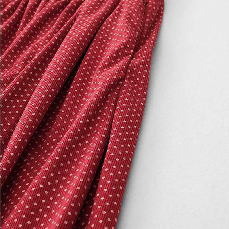 Buddha Stones Fall Dots Pattern High Waist Design Women's Wide Leg Pants With Pockets - image 8