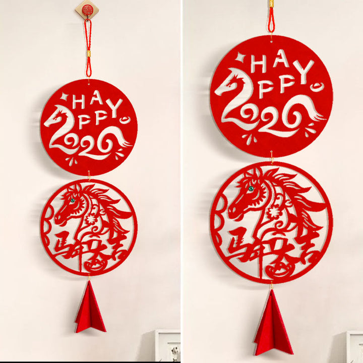 Buddha Stones Year of the Horse HAPPY 2026 Luck Chinese New Year Spring Festival Hanging Decoration - image 2