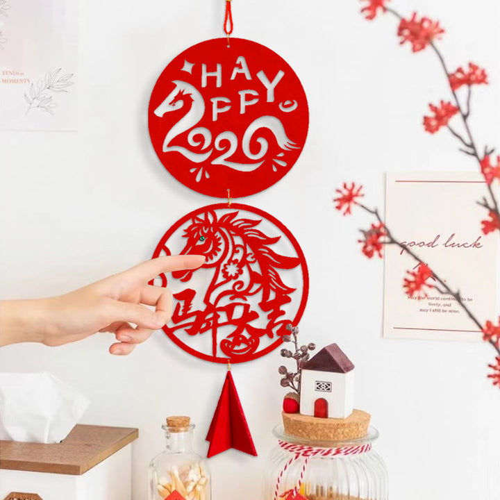 Buddha Stones Year of the Horse HAPPY 2026 Luck Chinese New Year Spring Festival Hanging Decoration - image 4