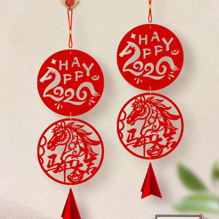 Buddha Stones Year of the Horse HAPPY 2026 Luck Chinese New Year Spring Festival Hanging Decoration - image 3