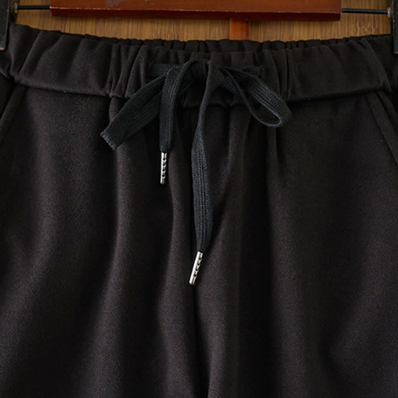 Buddha Stones Casual Thickening Elastic Waist Straight-leg Women's Winter Pants With Pockets - image 1