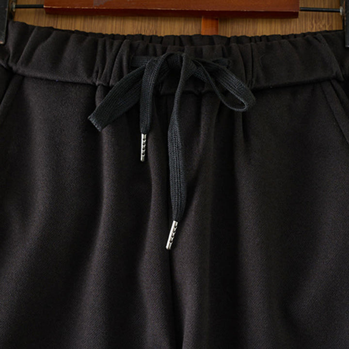 Buddha Stones Casual Thickening Elastic Waist Straight-leg Women's Winter Pants With Pockets - image 1