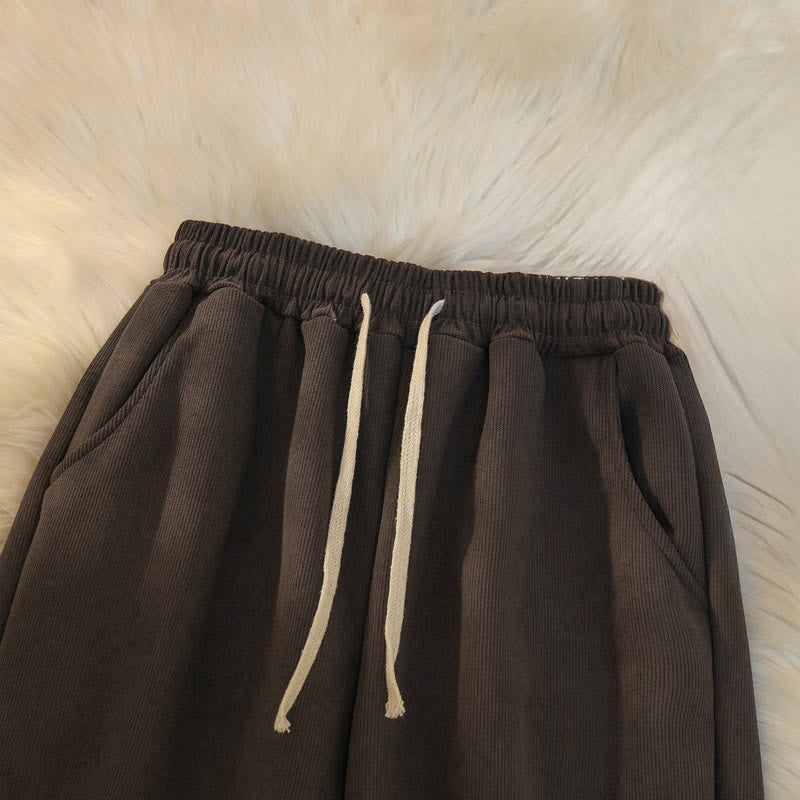 Buddha Stones Women's Patchwork Cotton Corduroy Fleece-Lined Wide Leg Pants With Pockets - image 3