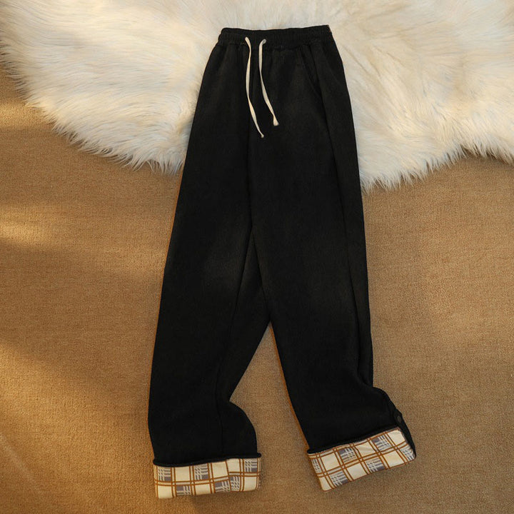 Buddha Stones Women's Patchwork Cotton Corduroy Fleece-Lined Wide Leg Pants With Pockets - image 12