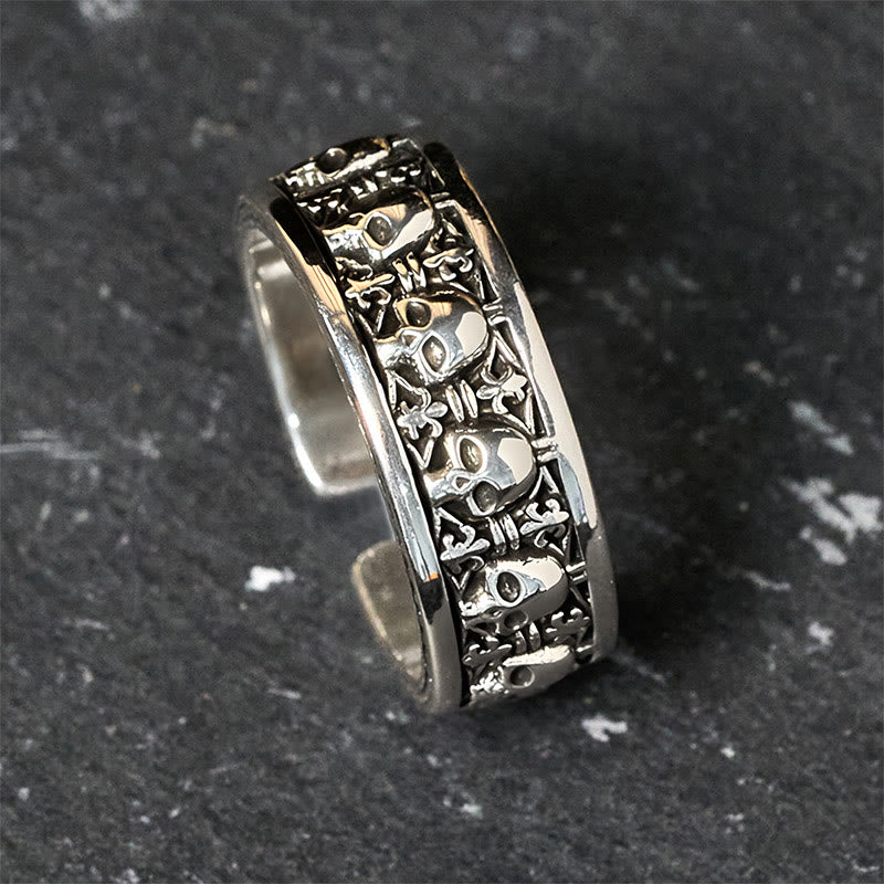 Buddha Stones The Lord Of The Corpse Forest Copper Skull New Beginning Ring - image 1