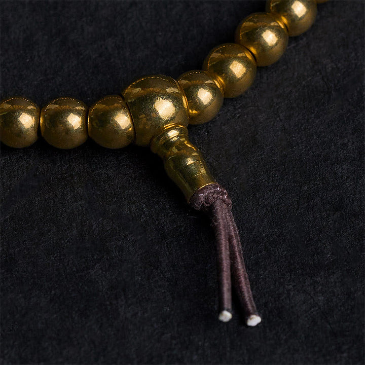 Buddha Stones Tibetan Retro Pure Copper Brass Bead Wealth Bracelet - image 4
