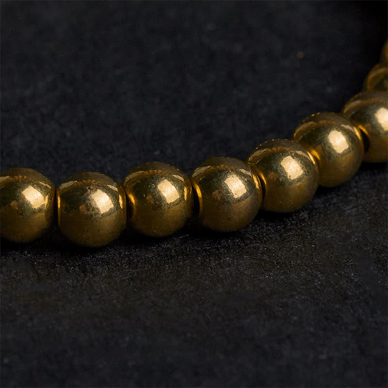 Buddha Stones Tibetan Retro Pure Copper Brass Bead Wealth Bracelet - image 5