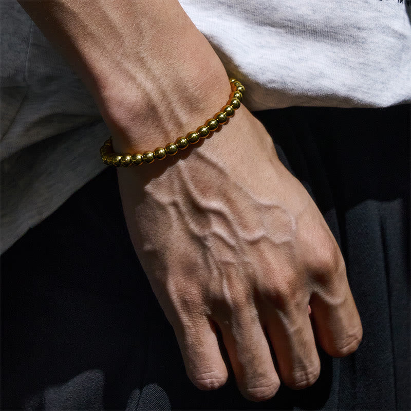 Buddha Stones Tibetan Retro Pure Copper Brass Bead Wealth Bracelet - image 2