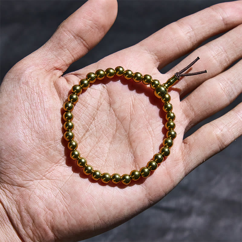 Buddha Stones Tibetan Retro Pure Copper Brass Bead Wealth Bracelet - image 3