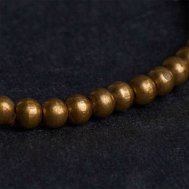 Buddha Stones Plated Copper Brass Gold Sheen Obsidian Protection Wealth Bracelet - image 4