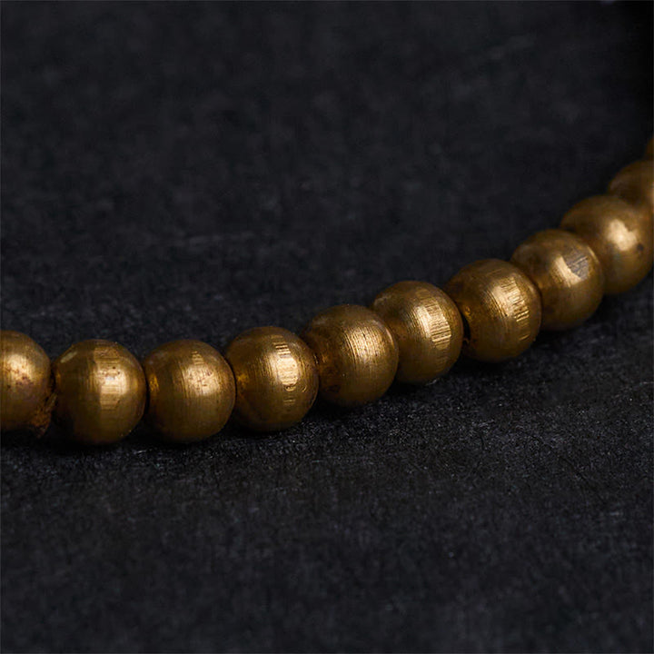 Buddha Stones Plated Copper Brass Gold Sheen Obsidian Protection Wealth Bracelet - image 4