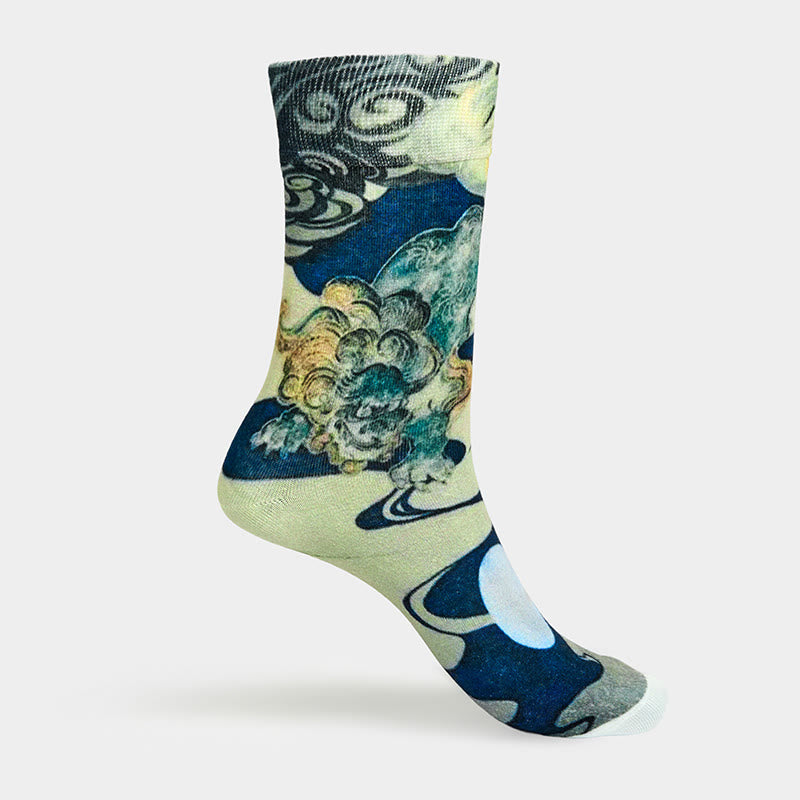 Buddha Stones "Choose Wisely" PiXiu Auspicious Clouds Women's Socks Includes Gift Message Card - image 3