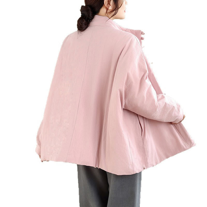 Buddha Stones Women's Winter Chinese Frog-Button Long Sleeve Cotton Thicken Jacket With Pockets - image 8