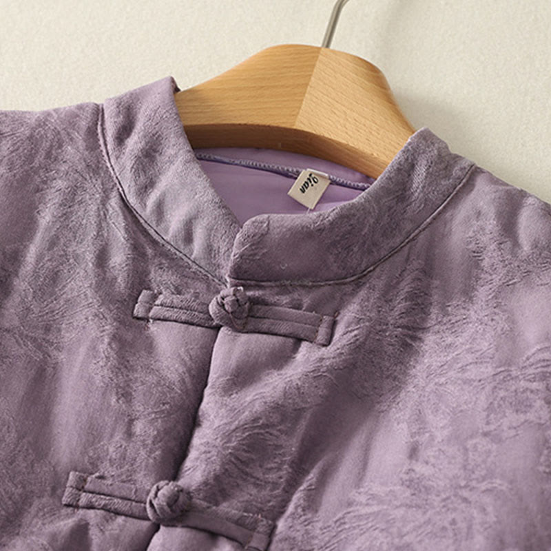 Buddha Stones Women's Solid Color Frog-Button Design Long Sleeve Jacket With Pockets - image 1