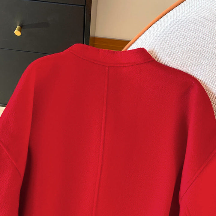 Buddha Stones Winter Embroidery Buttons Design Long Sleeve Women's Cotton Jacket With Pockets - image 5