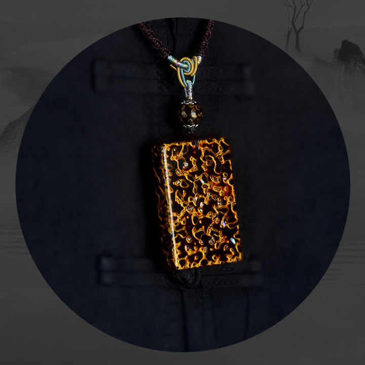 Buddha Stones Handcrafted Lacquer Craft Sandalwood Protection Pendant Necklace - image 16