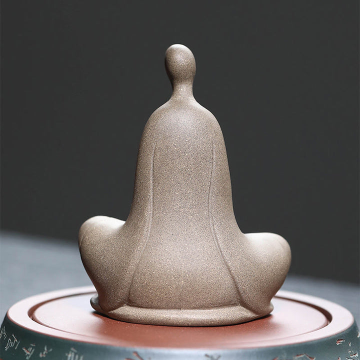 Buddha Stones Formless Buddha Prayering Ceramic Statue Zen Home Decoration 5*2.5*5.3cm - image 2