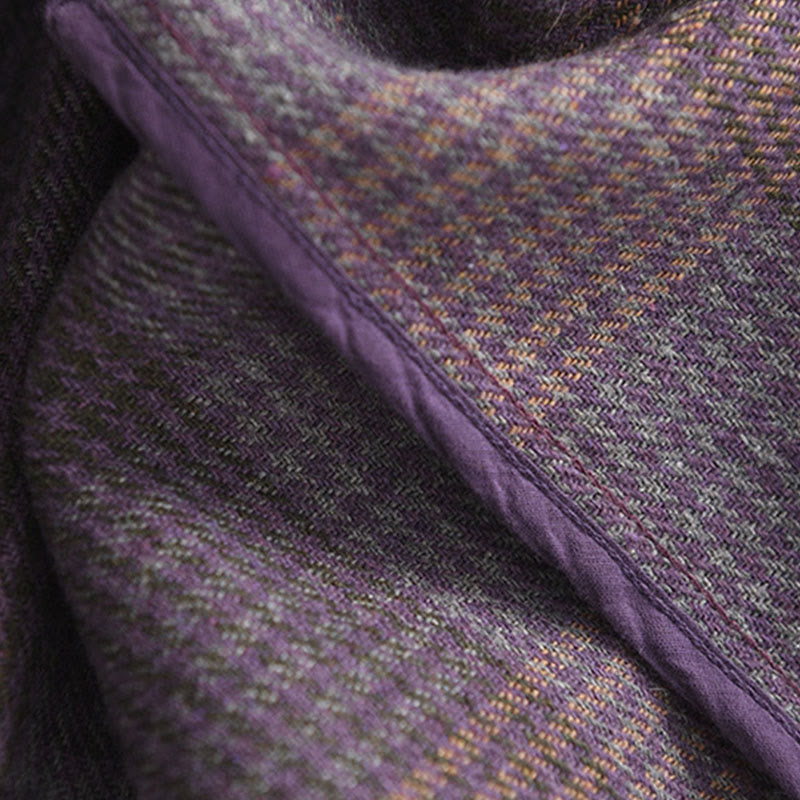 Buddha Stones Women's Winter Plaid Pattern Cotton Thermal 7-8 Length Skirt With Pockets - image 9